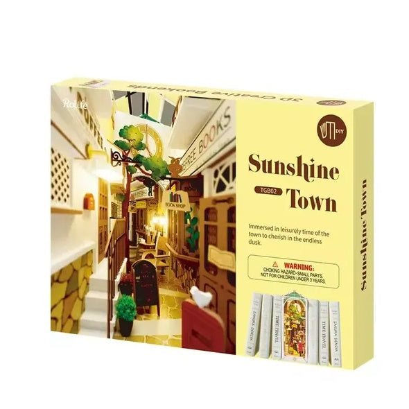 Rolife DIY Book Nook Kit Sunshine Town  DIY Miniature Booknook Kit